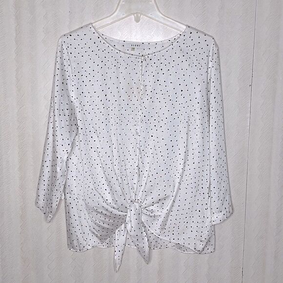 Sioni White Blouse with Black Dots - Picture 2 of 4